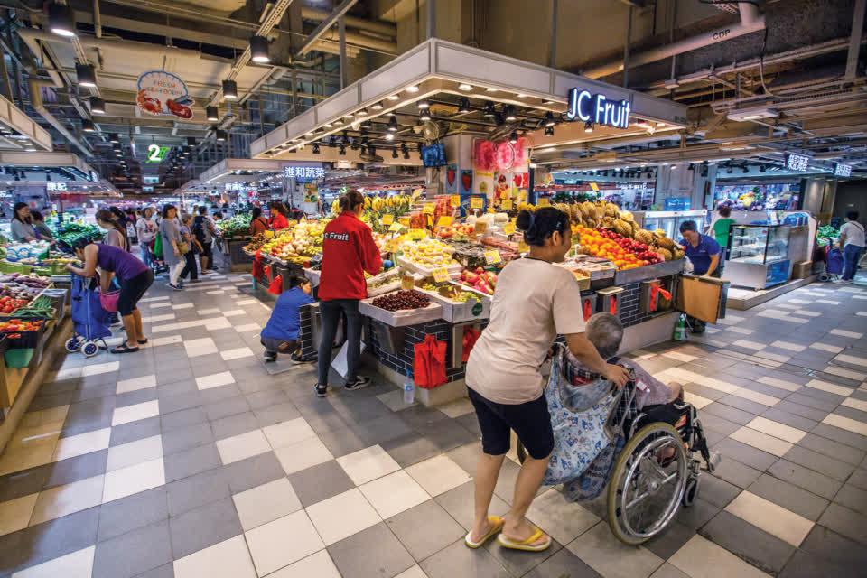 The renovated Link REIT fresh markets are designed to be accessible to everyone.